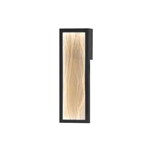 ET2 Celeste 16in 1-Light Outdoor Wall Sconce | Modern Black and White Spiral Glass | Entryway & Patio | 5.5 x 16 in | Model E30322-112BK