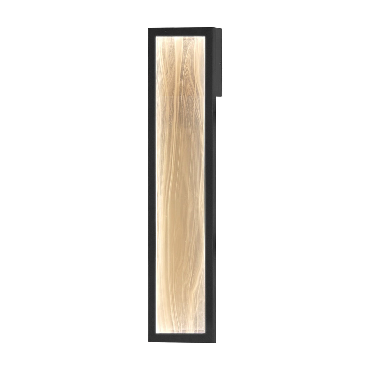 ET2 Celeste 24in 1-Light LED Outdoor Wall Sconce | Modern Black and White Spiral Glass | Entryway & Patio | 5.5 x 24 in | Model E30324-112BK