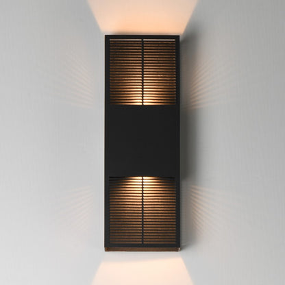 ET2 Lighting Grate 2-Light 18" LED Outdoor Wall Sconce, Black