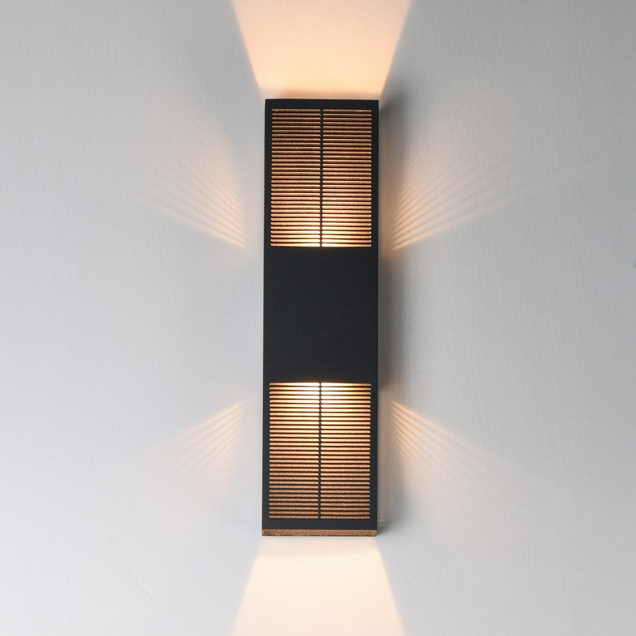 ET2 Lighting Grate 2-Light 24" LED Outdoor Wall Sconce, Black