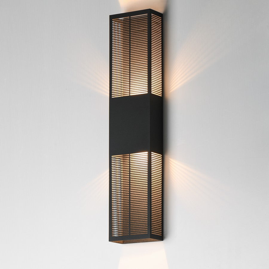 ET2 Lighting Grate 2-Light 30" LED Outdoor Wall Sconce, Black