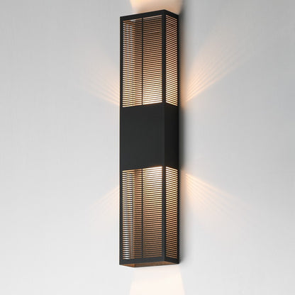 ET2 Lighting Grate 2-Light 30" LED Outdoor Wall Sconce, Black