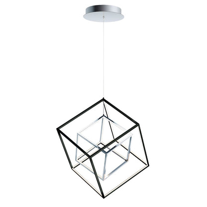 ET2 Lighting 4 Square 2-Light LED Pendant, Black/Chrome