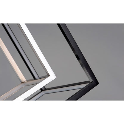 ET2 Lighting 4 Square 2-Light LED Pendant, Black/Polished Chrome