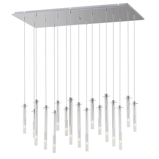 17 Light Pendant, Polished Chrome