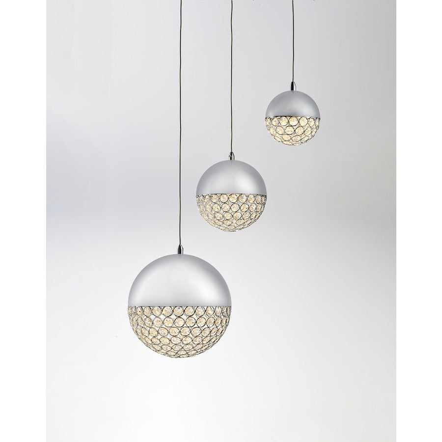 ET2 Lighting Eclipse 3 Light Single Pendant, Polished Chrome