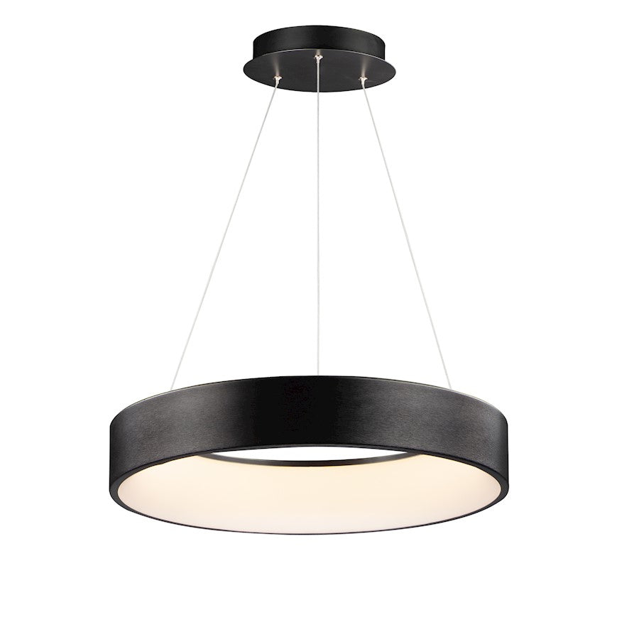 1 Light 24" LED Pendant, Brushed Black
