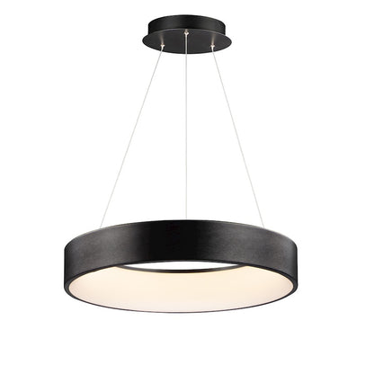 1 Light 24" LED Pendant, Brushed Black