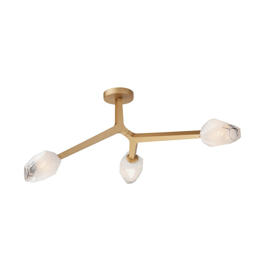 ET2 Lighting Blossom 3-Light Flush Mount, Clear/Frosted
