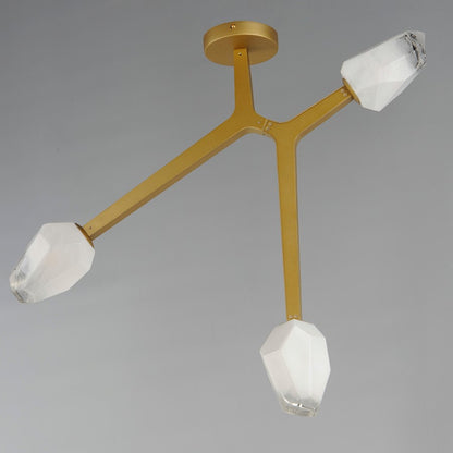 ET2 Lighting Blossom 3-Light Flush Mount, Clear/Frosted