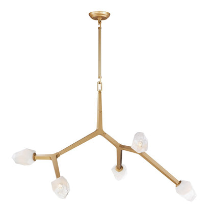 5 Light Pendant, Clear/Frosted