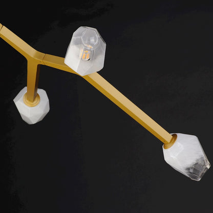 5 Light Pendant, Clear/Frosted