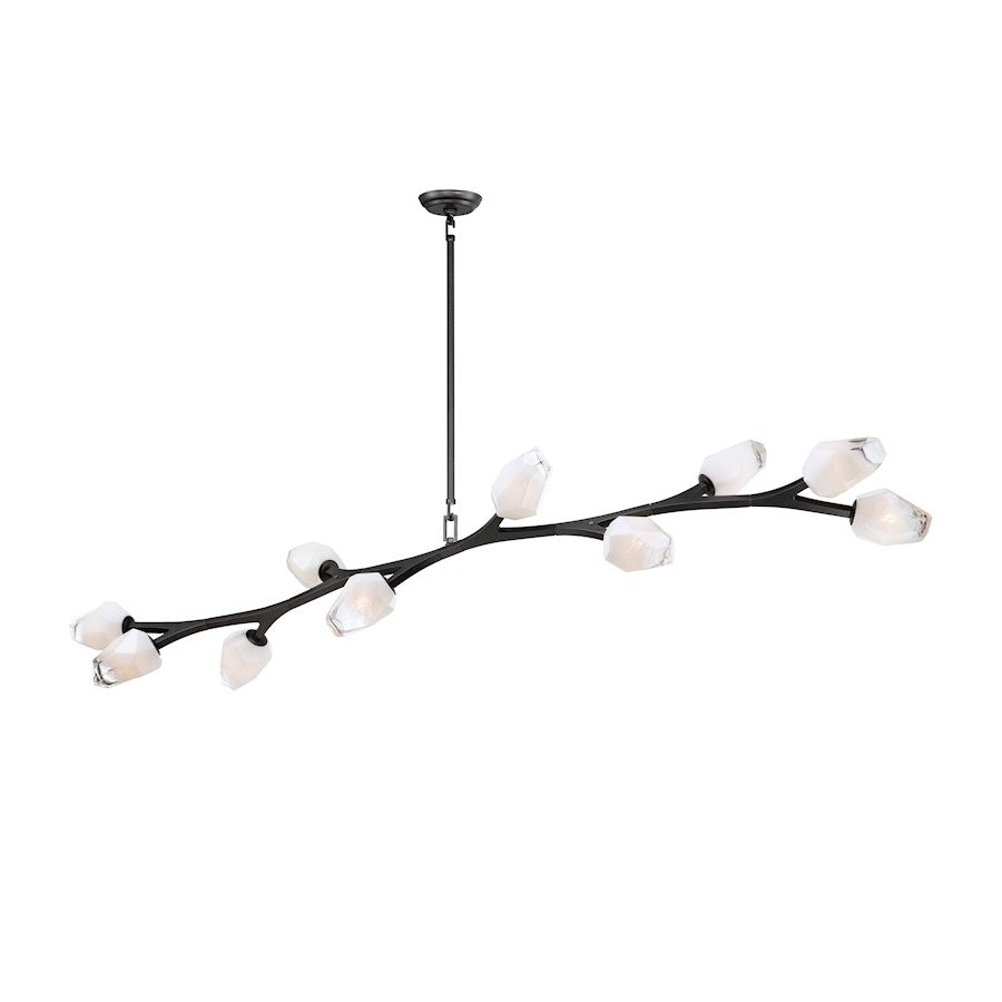 19" 10 Light Pendant, Clear/Frosted