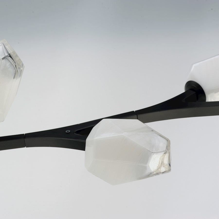 19" 10 Light Pendant, Clear/Frosted