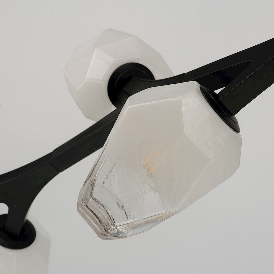 19" 10 Light Pendant, Clear/Frosted