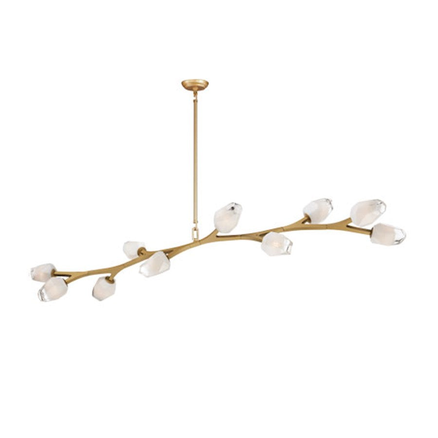 19" 10 Light Pendant, Clear/Frosted