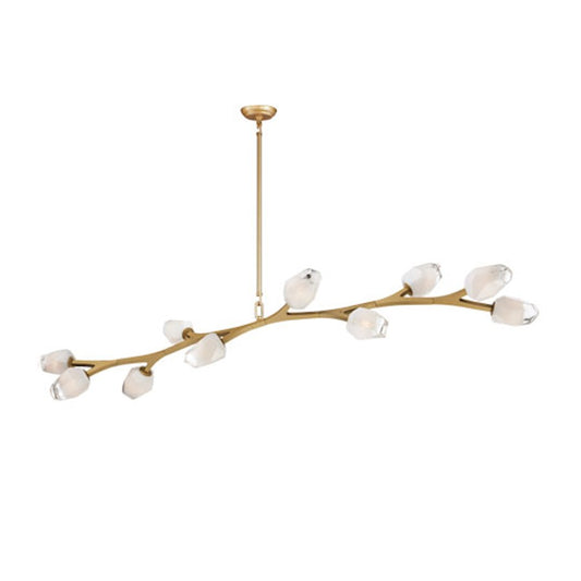19" 10 Light Pendant, Clear/Frosted