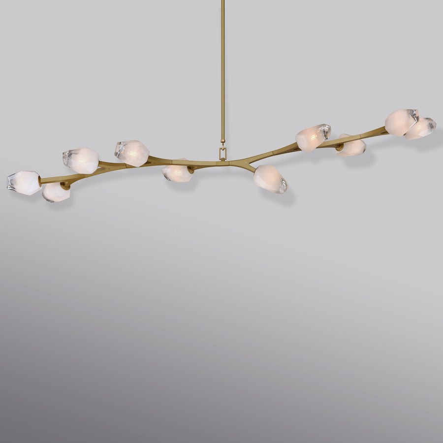 19" 10 Light Pendant, Clear/Frosted