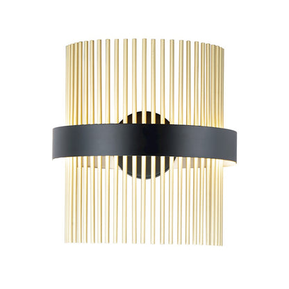 ET2 Lighting Chimes LED 2-Light Wall Sconce in Black/Satin Brass