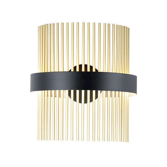 ET2 Lighting Chimes LED 2-Light Wall Sconce in Black/Satin Brass