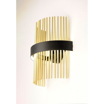 ET2 Lighting Chimes LED 2-Light Wall Sconce in Black/Satin Brass