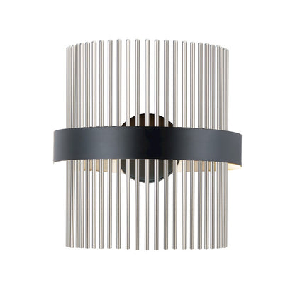 ET2 Lighting Chimes LED 2-Light Wall Sconce in Black/Satin Nickel