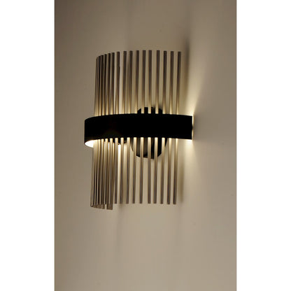 ET2 Lighting Chimes LED 2-Light Wall Sconce in Black/Satin Nickel