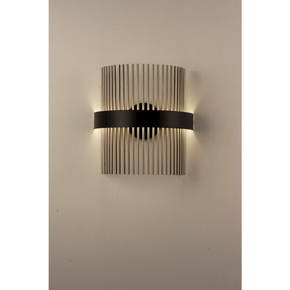 ET2 Lighting Chimes LED 2-Light Wall Sconce in Black/Satin Nickel