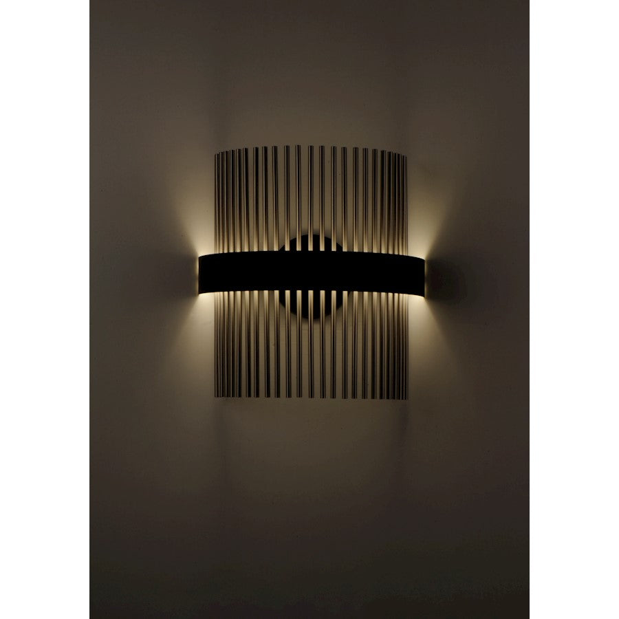 ET2 Lighting Chimes LED 2-Light Wall Sconce in Black/Satin Nickel
