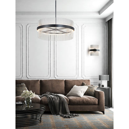 ET2 Lighting Chimes LED 2-Light Wall Sconce in Black/Satin Nickel