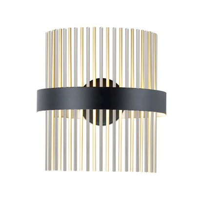 ET2 Lighting Chimes LED 2-Light Wall Sconce in Black/Satin Nickel/Satin Brass