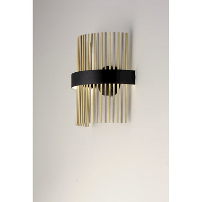 ET2 Lighting Chimes LED 2-Light Wall Sconce in Black/Satin Nickel/Satin Brass