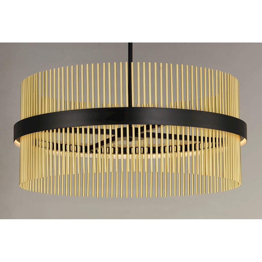 ET2 Lighting Chimes LED 2-Light 34'' Pendant in Black/Satin Brass