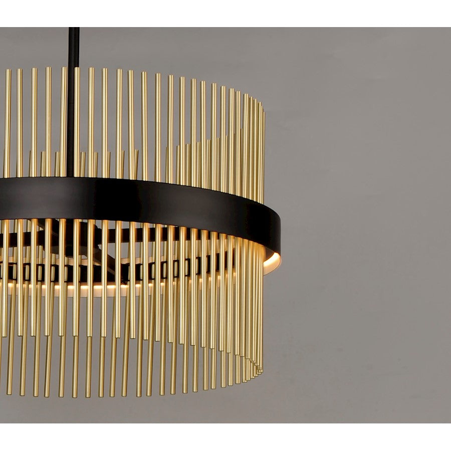 ET2 Lighting Chimes LED 2-Light 34'' Pendant in Black/Satin Brass