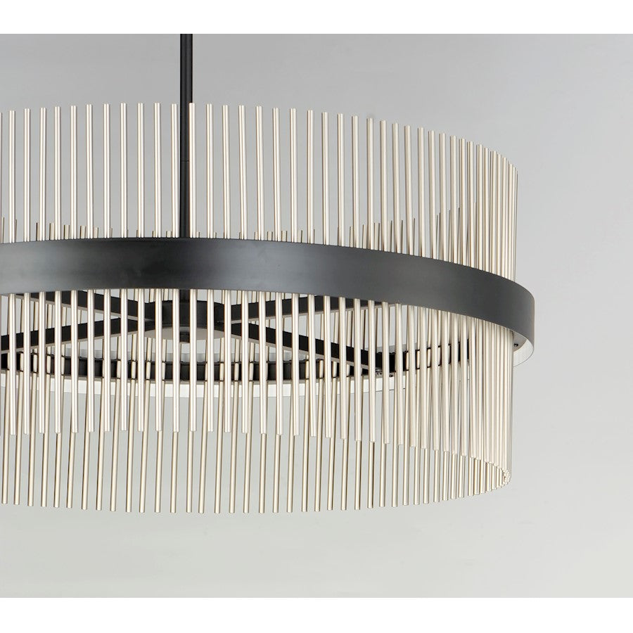 ET2 Lighting Chimes LED 2-Light 34'' Pendant in Black/Satin Nickel