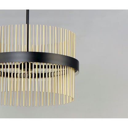ET2 Lighting Chimes LED 2-Light 34'' Pendant in Black/Satin Nickel/Satin Brass
