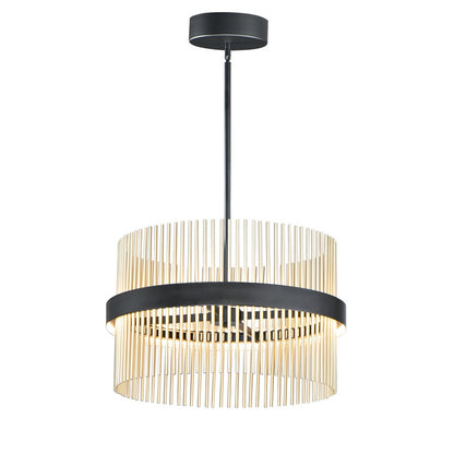 ET2 Lighting Chimes 2-Light 5CCT Select 24" Pendant, Black/Brass - E34255-BKSBR