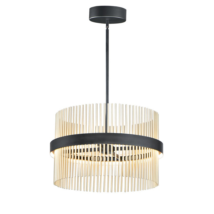 ET2 Lighting Chimes 2-Light 5CCT Select 24" Pendant, Black/Brass