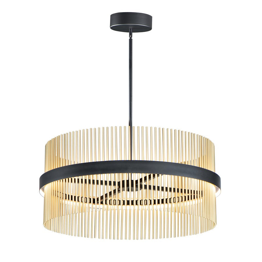 ET2 Lighting Chimes 2-Light 5CCT Select 36" Pendant, Black/Brass