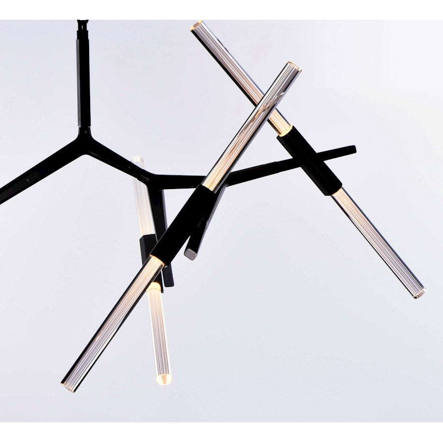 ET2 LightingLt Saber 10Lt LED Pendant, Gunmetal/Clear Acrylic