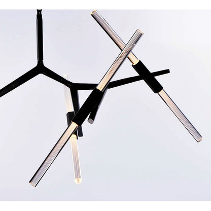 ET2 LightingLt Saber 10Lt LED Pendant, Gunmetal/Clear Acrylic