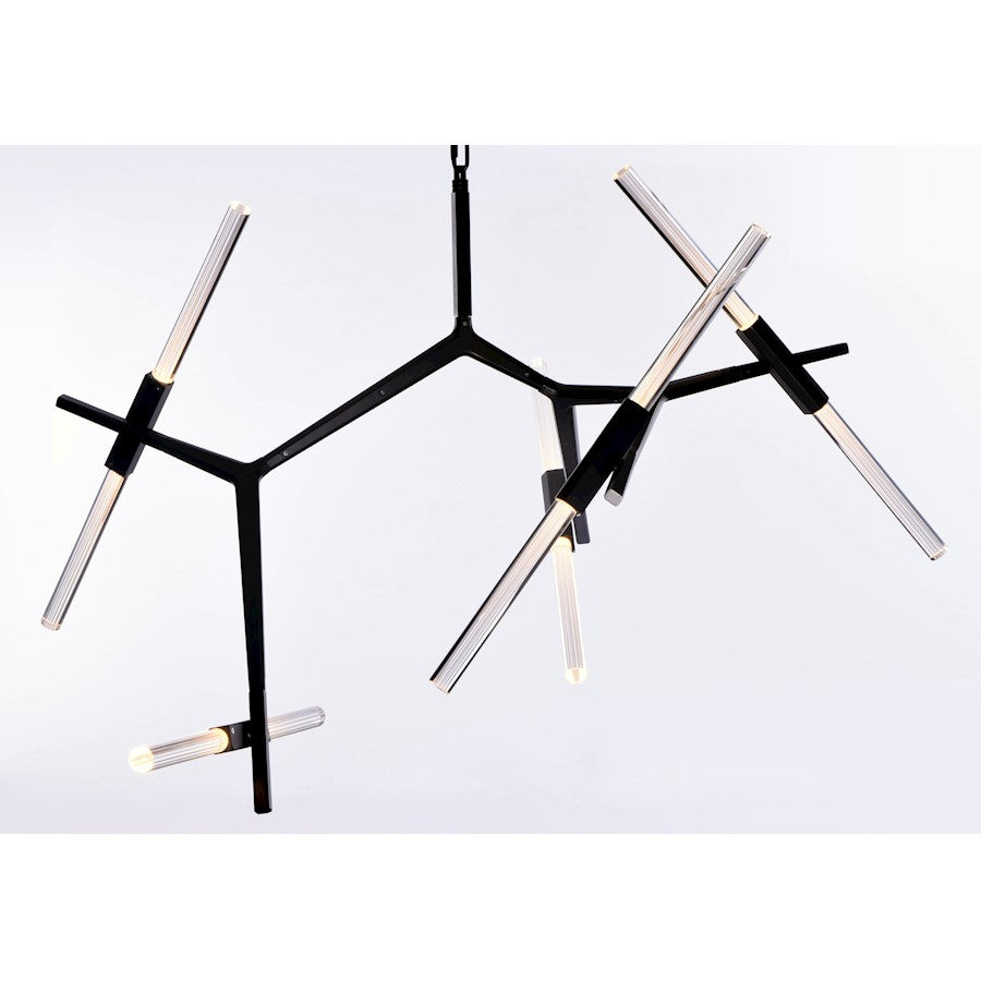 ET2 LightingLt Saber 10Lt LED Pendant, Gunmetal/Clear Acrylic