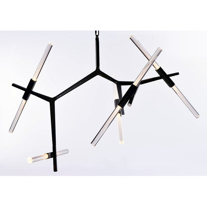 ET2 LightingLt Saber 10Lt LED Pendant, Gunmetal/Clear Acrylic