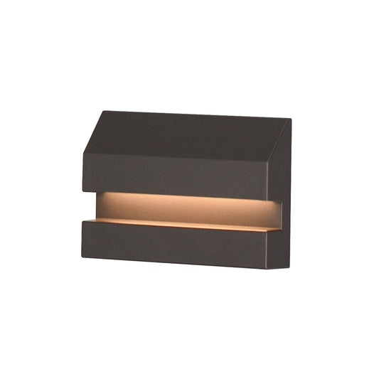 ET2 Brink 5in 1-Light Outdoor Step Light | Modern Architectural Bronze Aluminum | Stairs & Pathways | 5 x 3.25 in | Model E41510-ABZ