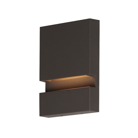 ET2 Brink 6in 1-Light Outdoor Sconce | Modern Architectural Bronze and Glass | Entryway & Patio | 6 x 8 in | Model E41512-ABZ