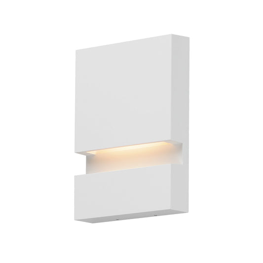 ET2 Brink 8in 1-Light Outdoor Wall Sconce | Modern White Aluminum and Glass | Entryway & Patio | 6 x 8 x 1.5 in | Model E41512-WT