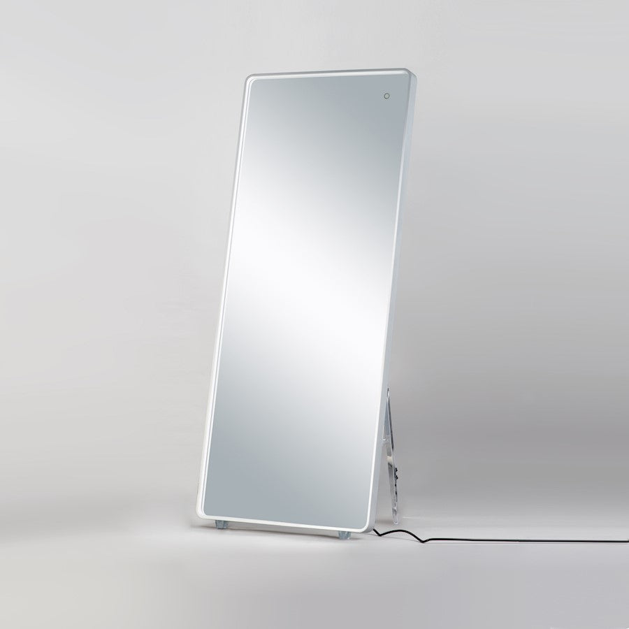 ET2 Lighting LED Free Standing Mirror, Brushed Aluminum
