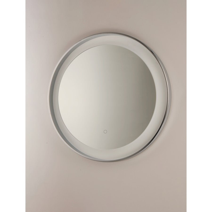 ET2 Lighting Floating LED Mirror Round 23.5" in Polished Chrome/White