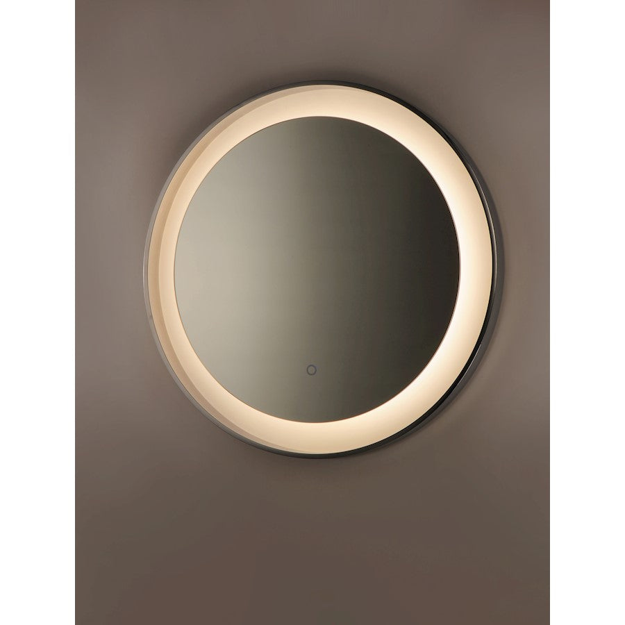 ET2 Lighting Floating LED Mirror Round 23.5" in Polished Chrome/White