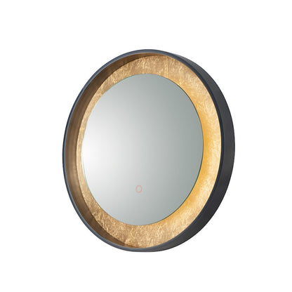 ET2 Lighting Floating LED Mirror Round 23.5" in Gold Leaf/Black